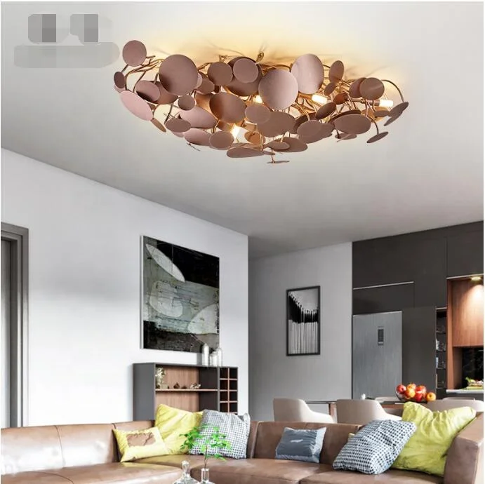 Simig Lighting New Arravial Modern Art Decorative Brass Color Ceiling Lamp for Living Room