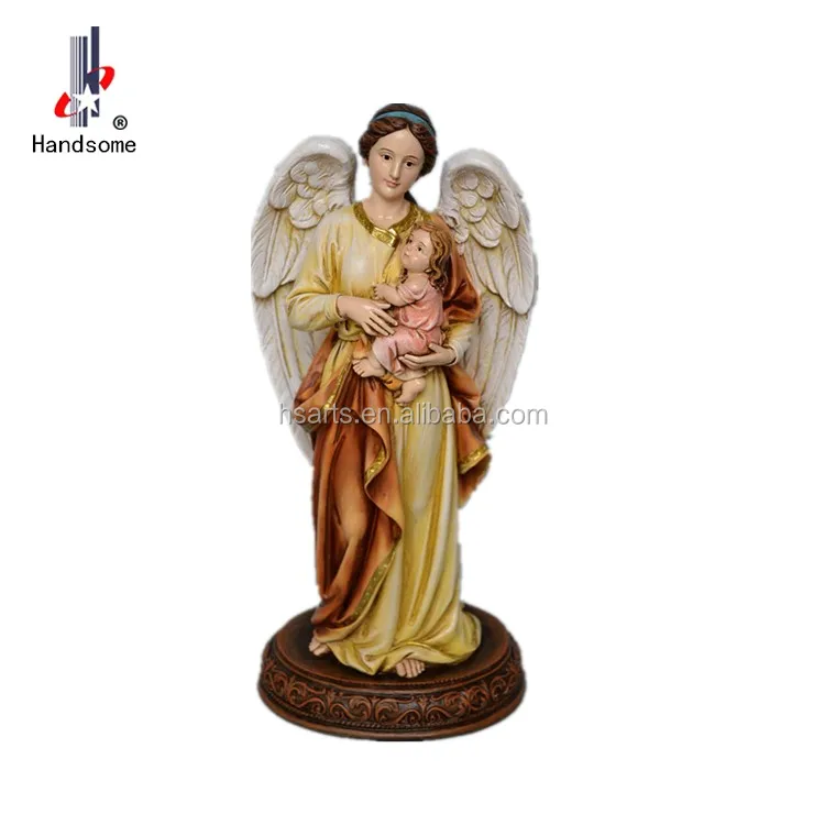 Promotional Personality resin guardian angel with feather small fairy figurines angel statue