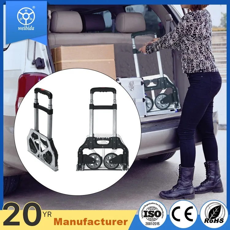 WBD folding stainless steel aluminum alloy railway station airport passenger hand luggage trolley