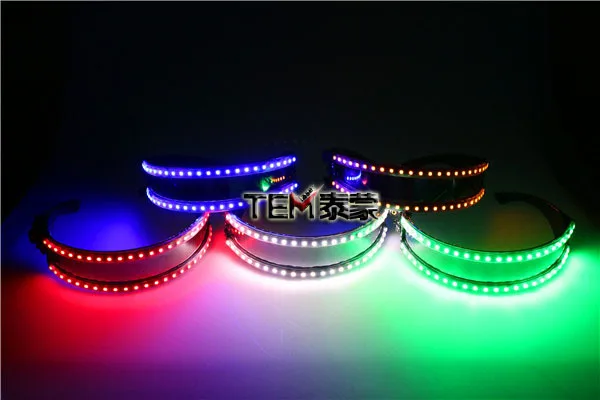 LED Glow Gloves Rave Light Flashing Finger Lighting Glow Mittens Magic Black luminous gloves Party supplies halloween