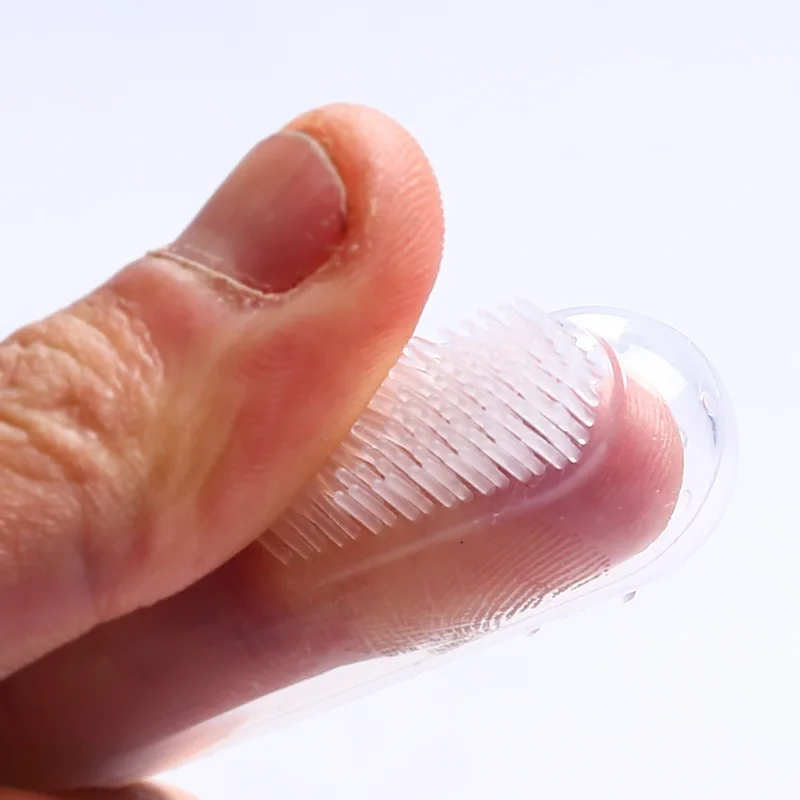 Бесплатный коробка пальчиковых зубных щеток собака кисточки дыхание двойной головкой уход за зубами собаки кошки очистки зубных щеток