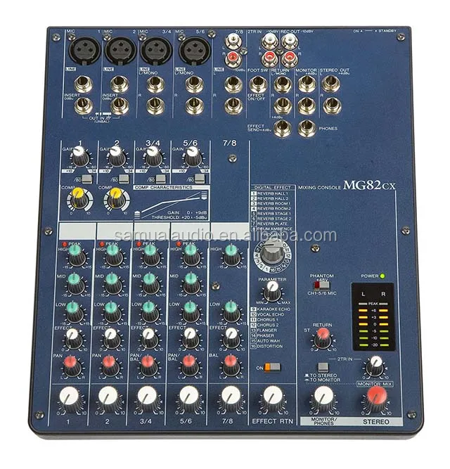 8 Channel Mixing Console Stereo Mixer With Digital effects MG82CX
