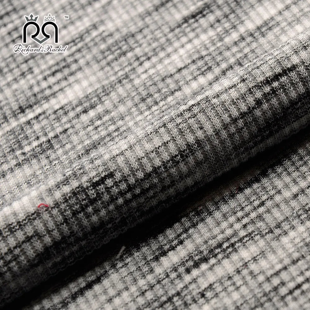 
67%POLY 27%RAYON 6%SPANDEX SLUB RIB STRIPE KNITTED FABRIC 