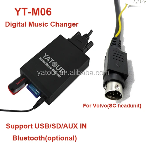 Volvo hu 8pin разъем din/sc 8pin мини-разъем mp3 адаптер volvo с sd usb aux