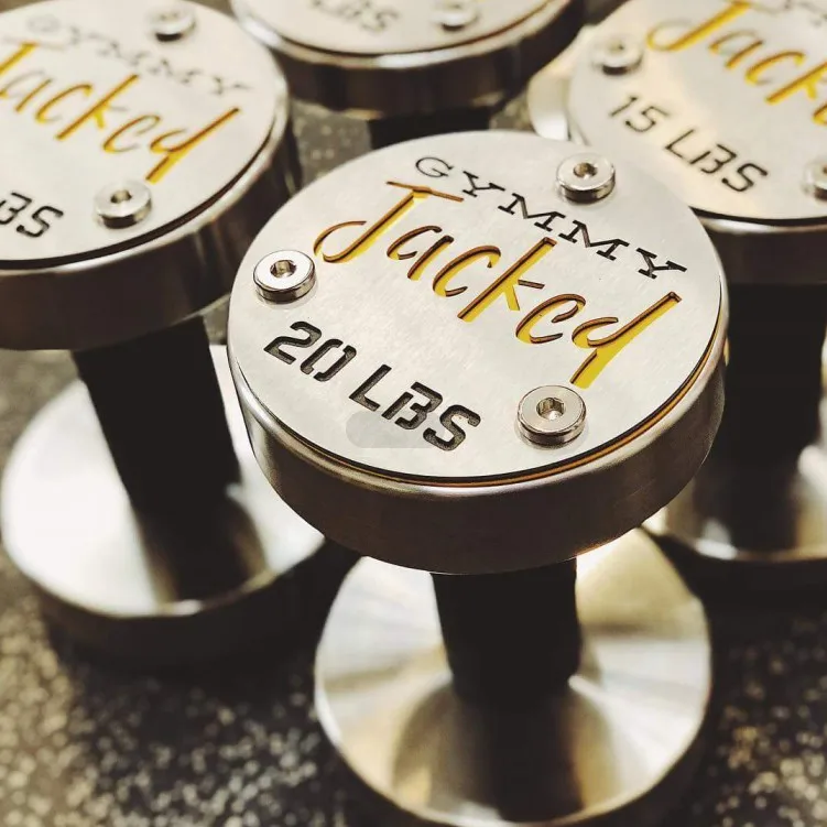 Wholesale New arrival fixed or rotating handles beautiful stainless polish chromed Dumbbells