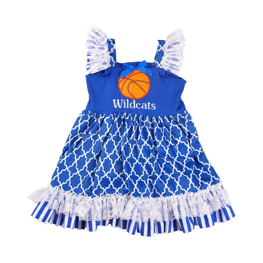 New style girls clothing set sleeveless basketball pattern top lace ruffle pants girls boutique girls outfits