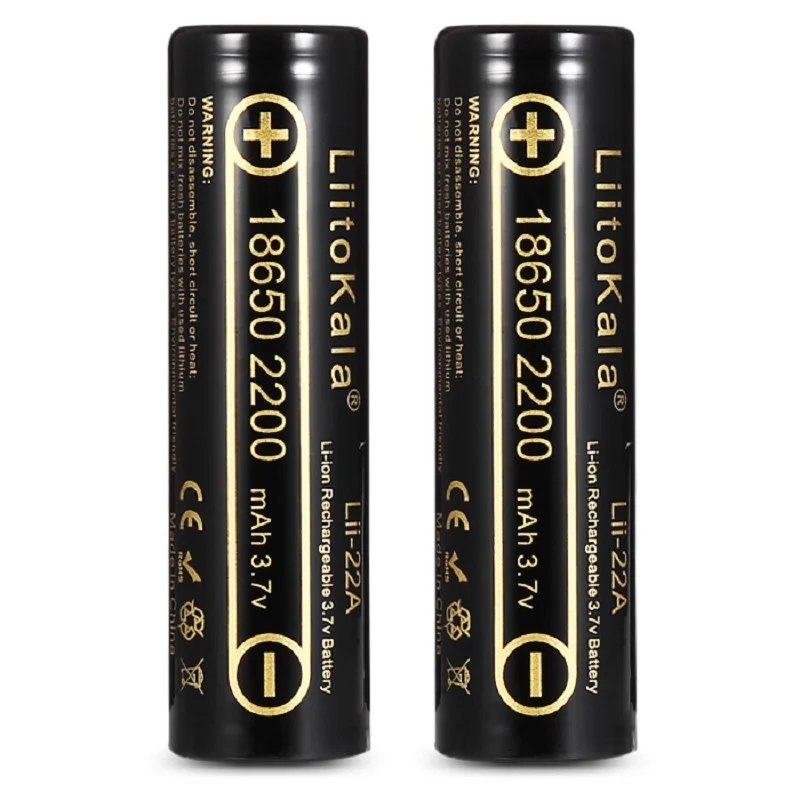 LiitoKala Lii-22A 3.7V 18650 2200mAh Rechargeable Battery li ion Batteries Li-ion Lithium Battery for Flashlight