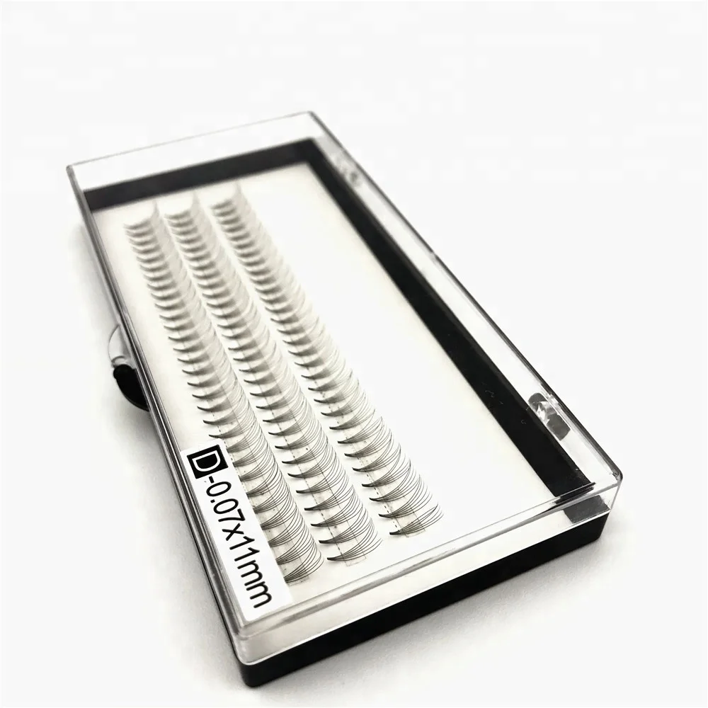 
Hisail 0.07MM Premade 6D Volume Lash Fans Individual Lashes Knot Free Cluster Eyelash 