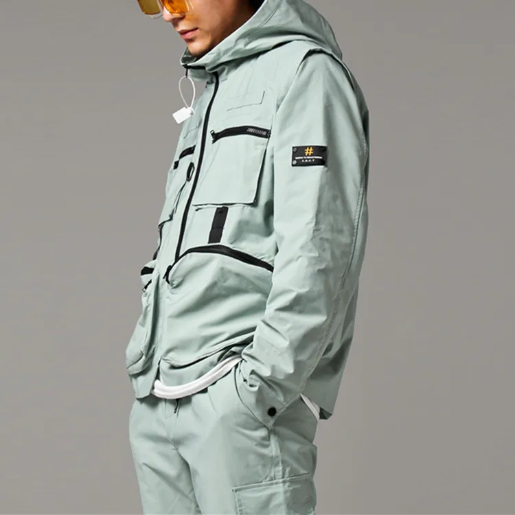 Wholesale Custom Blank 100% Polyester Multi Pockets Windproof Hooded Work Tactical Jackets Men