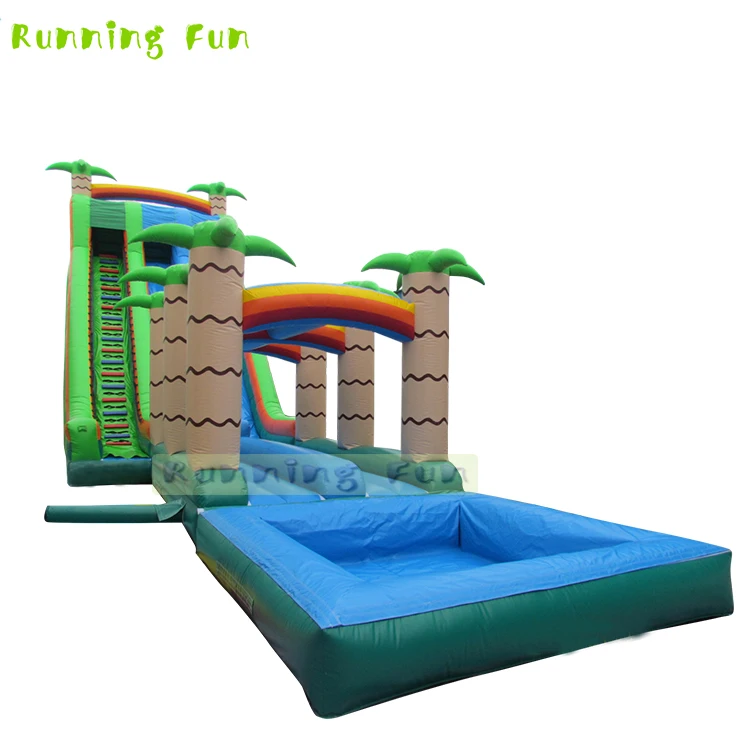 Party Rental Blow Up Water Slide With Pool Big Inflatable Backyard Water Slide Inflatable Chute With Ball Pit Pool