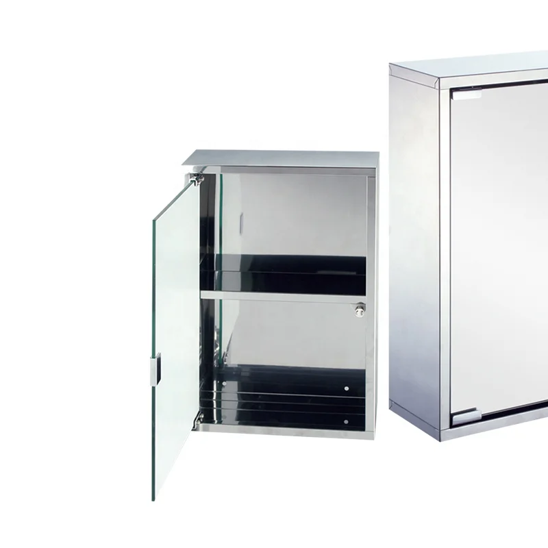 Wall Mounted Durable Tires Bathroom/ Hospital Use Stainless Steel Medicine Cabinet Pill Box First Aid Kit Box Storage box