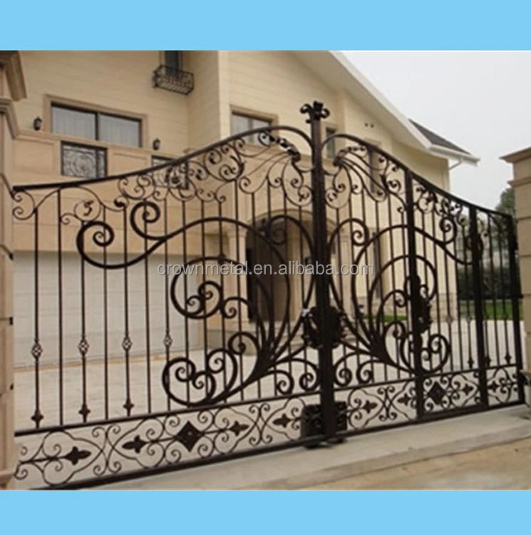Настраиваемое украшение двора кованые ворота из кованого железа