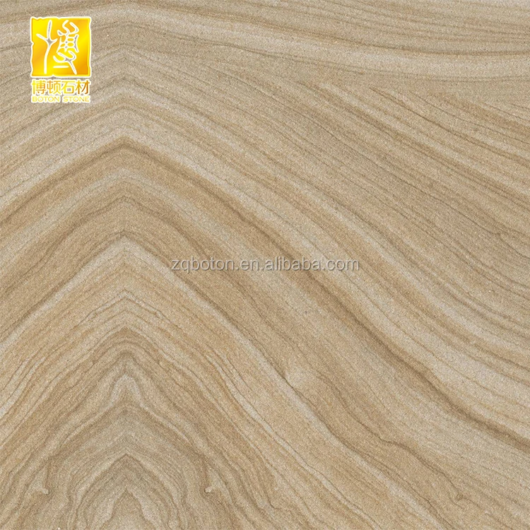 
Chinese Natural Wood Texture Yellow Sandstone Slabs for Wall Decoration 