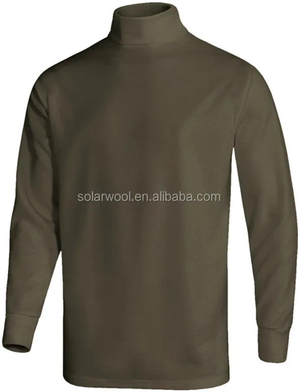 Мужское трикотажное термобелье из шерсти мериноса с высоким воротом и подогревом