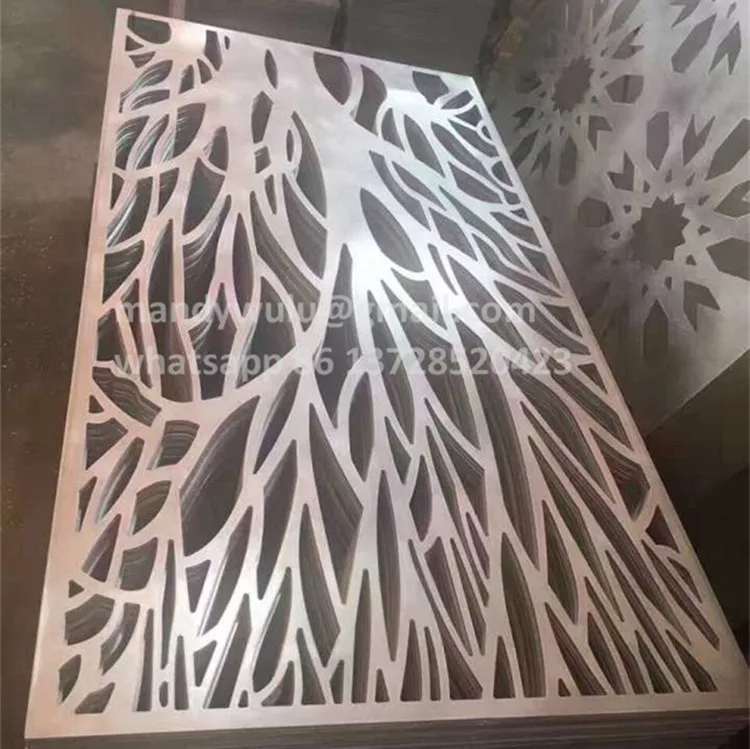 Дешевый съемный разделитель для комнаты декоративный из нержавеющей стали с лазерной резкой