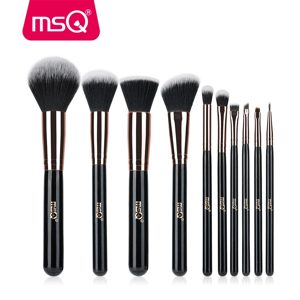 MSQ 10 шт. высокое качество собственный бренд частная марка розовое золото оптовая продажа кистей для макияжа