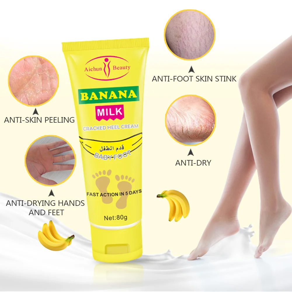 banana milk  foot cream care prevent dry crack repair moisturize moisturizing hand foot nourishing cream