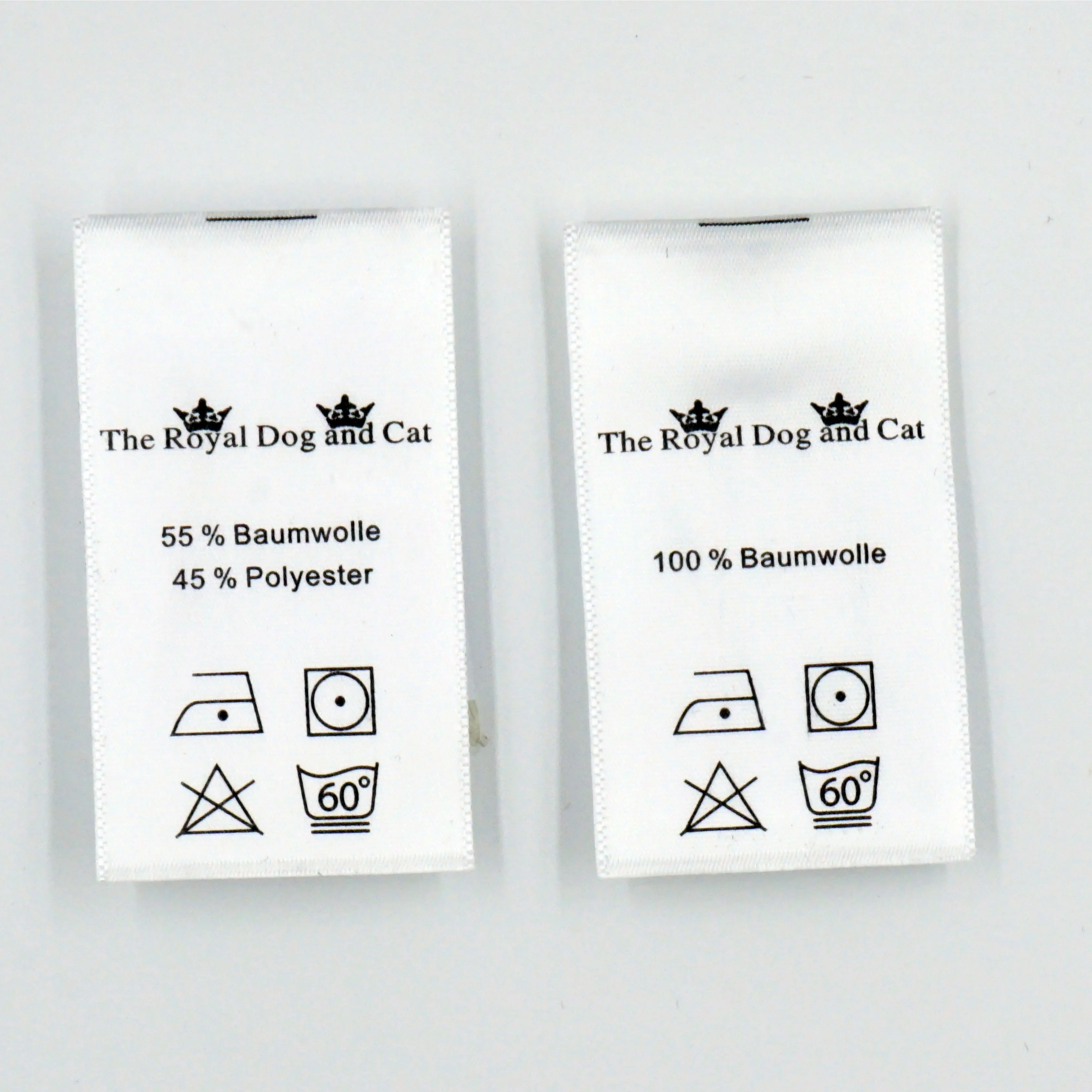 Print Satin Labels for Clothes Care Label Symbols Custom