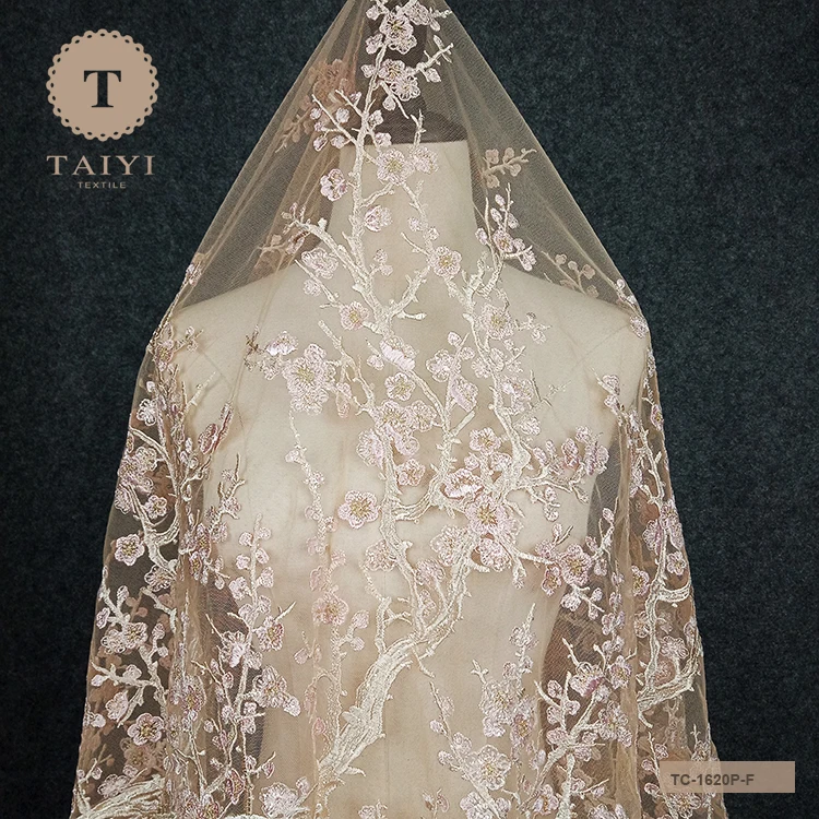 Newest Design Eco Friendly Popular Quality Assurance Embroidery Mesh Lace Tulle Lace Fabric