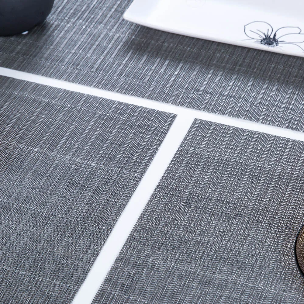 Factory direct price wholesale custom heated restaurant coffee woven fabric placemats plastic vinyl pvc dining table plate mat