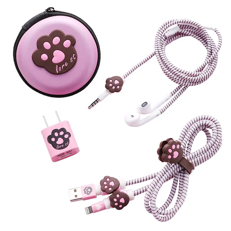 Полный набор наушников/наушников чехол для хранения данных кабель протектор зарядное устройство наклейка линия передачи данных кабель Winder Saver для мобильного телефона