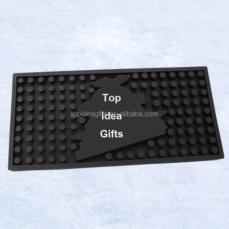 3D Rectangle soft pvc bar mats with 3D colorful embossed logo for beer bar Factory