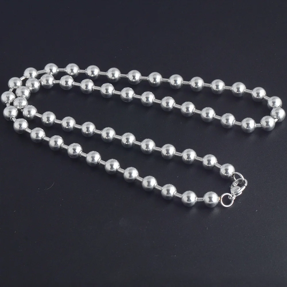 
OEM Metal stainless steel ball bead chain with connector and pendant 