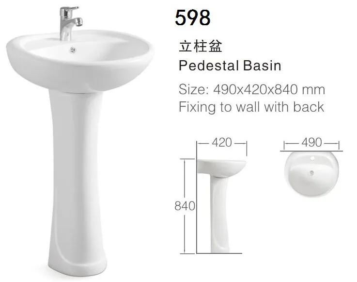 Free standing ceramic sink wash basin with stand designs