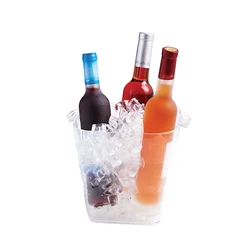 Factory Manufacture Multifunction Plastic Insulated Clear Square Ice Bucket