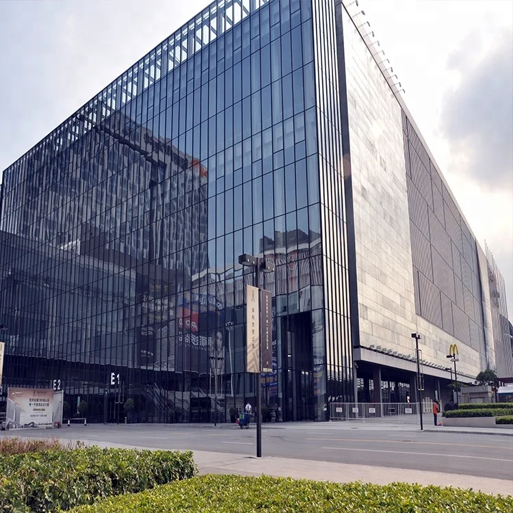 
Interior outdoor glass curtain wall system aluminum cladding material 