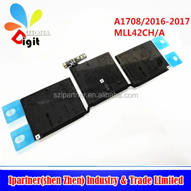11.4V 54.5Wh A1713 Laptop Battery for MacBook Pro 13' A1708 Battery 2016 2017 MLL42CH/A MLUQ2CH/A 020-00946