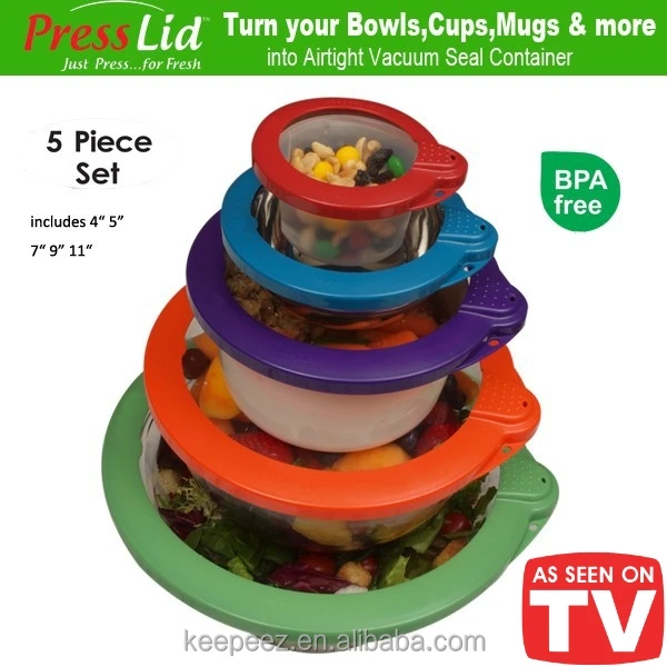 PressLid airtight vacuum lids tv 2019 innovative hot kitchenware products