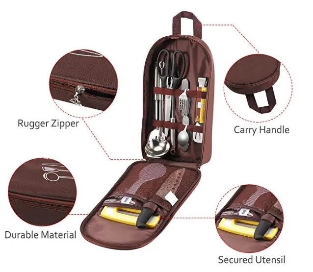 
Utensil Picnic Bag Travel Set Portable BBQ Outdoor Cookware Camping Kitchen 