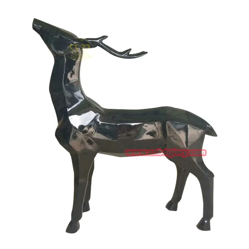 Outdoor Street Landscape Design decoration art sculpture Fiberglass Geometric Deer Statue