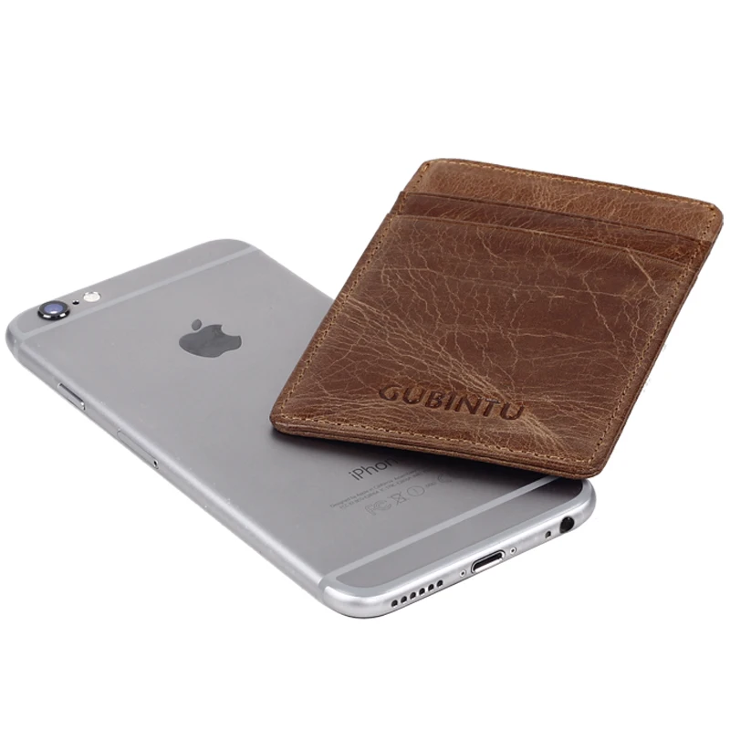
Customized leather slim mini rfid card holder 