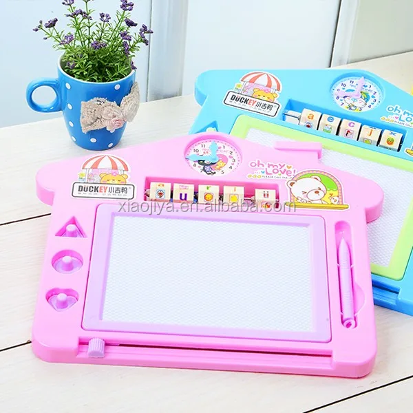 Latest Arrival Kids Stationery Colorful Magnetic Drawing Board Plastic for Kids Blue Pink CN;ZHE DUCKEY Unisex 5703 64