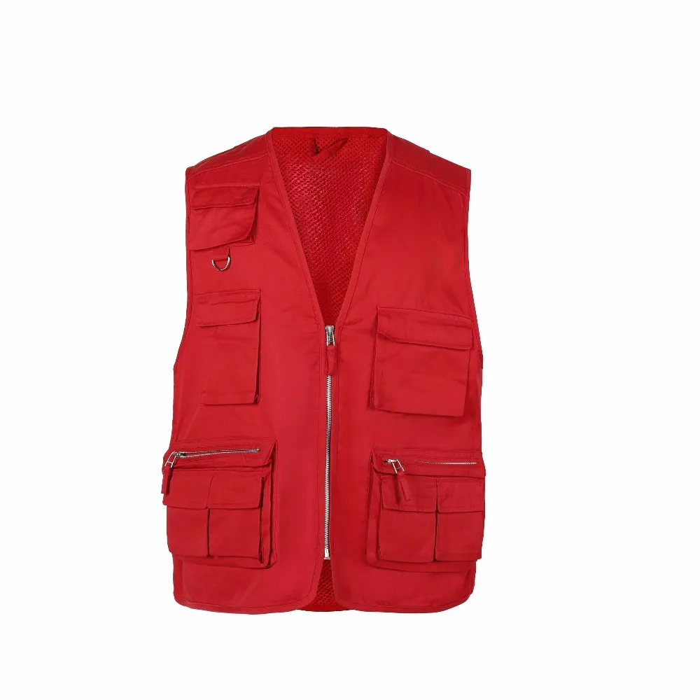 Workwear Multipocket Work Wear Worker Tool Custom Multi Pocket Canvas Mens Cotton Vest Outdoor