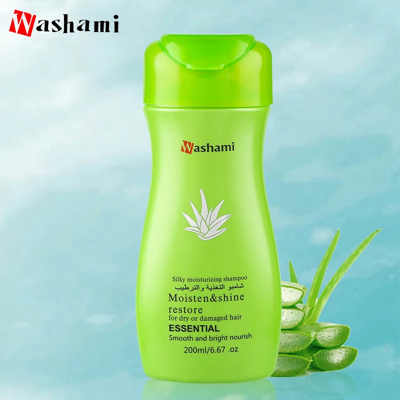 Шелковистый и гладкий увлажняющий шампунь с алоэ вера для поврежденных волос