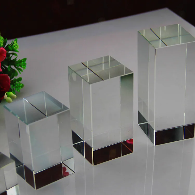 regular blank solid crystal glass cube wholesale