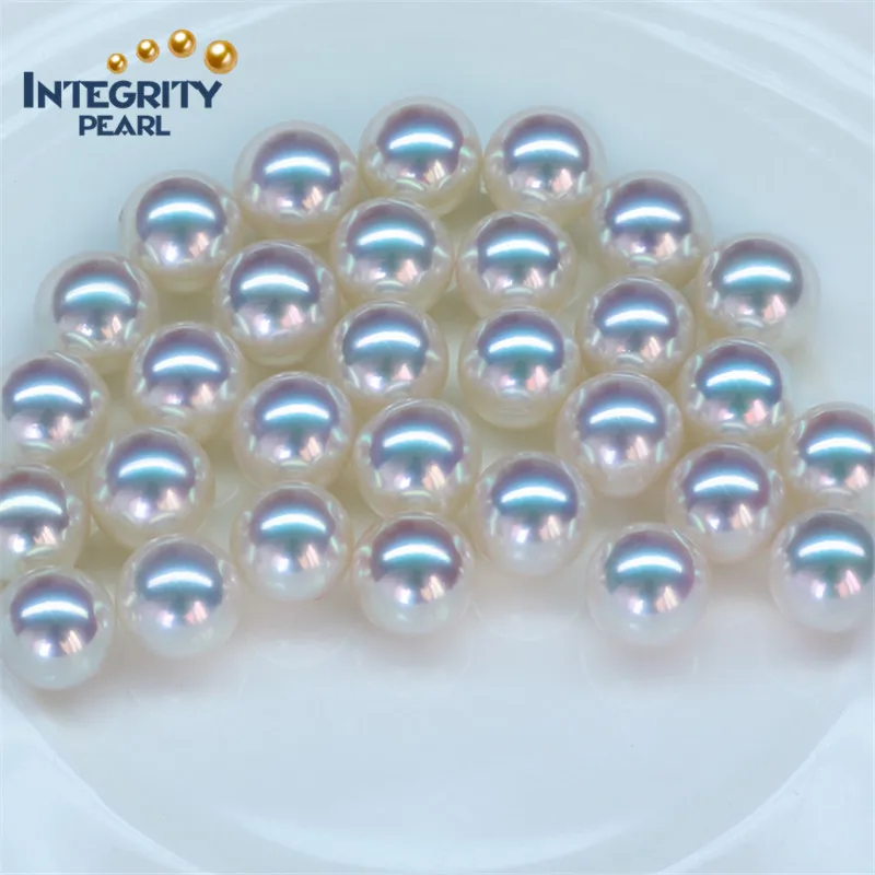 
8-8.5mm Sea pearls Akoya AAA mm perfect round half drilled loose pearls in bulk 