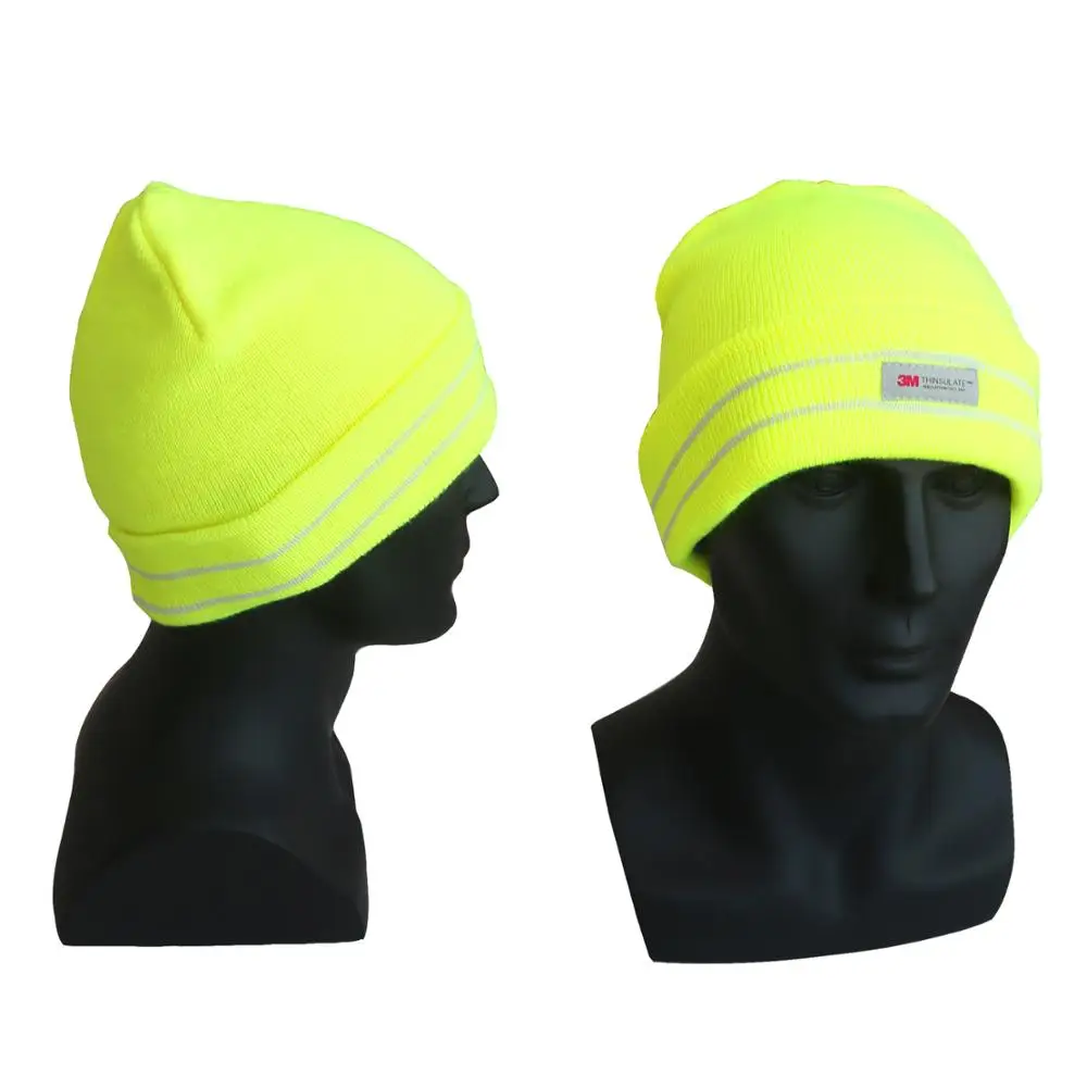 Thinsulate Beanie Hat Hi-vis Green Soft Thinsulate Lining Comfortable Warmth 3m Unisex COMMON Adults