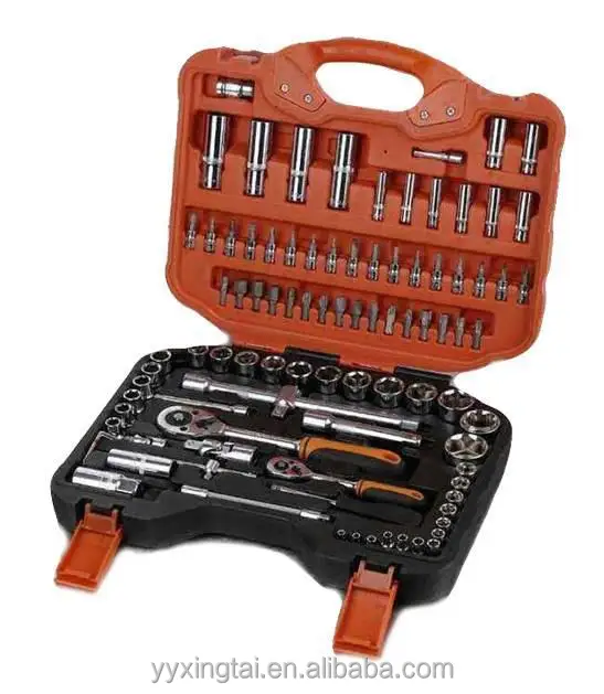 
kraft germany design with aluminium trolley case 94 pcs hand tool set 