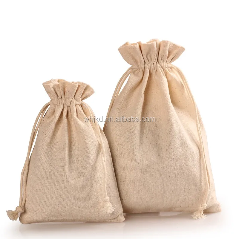 Factory Custom Cotton Fabric Bag Pouch Bag With Drawstring