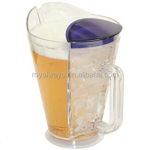 Royalway Design 60oz Acrylic Beer pitchers with ice core compartment, Acrylic Beer Jugs