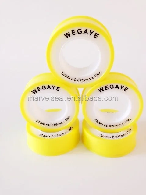 PTFE ptfe thread seal tape with low price Cinta de ptfe yellow cover