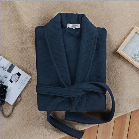 Top quality 100% Cotton Colored Waffle Hotel  Bathrobe/Robes for hotel