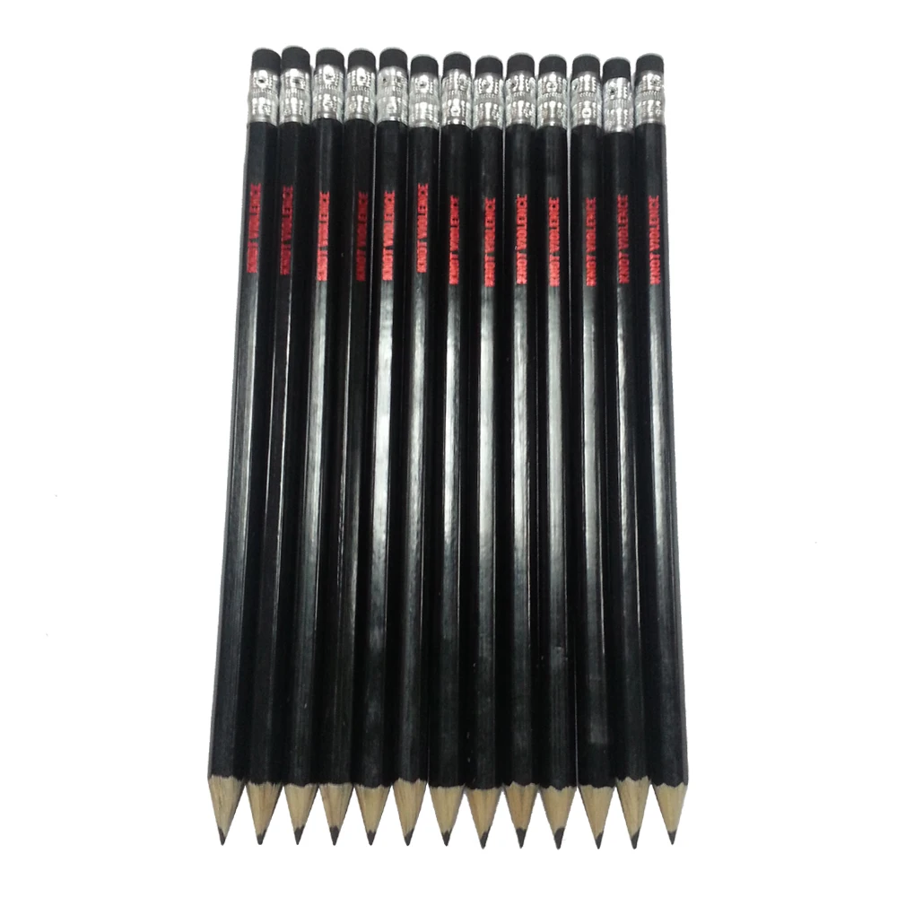 Wooden HB Lead Graphite Round Hexagonal Shaped Standard Pencil Imprint Logo Custom Natural Black Wood Green Loose FSC Basswood