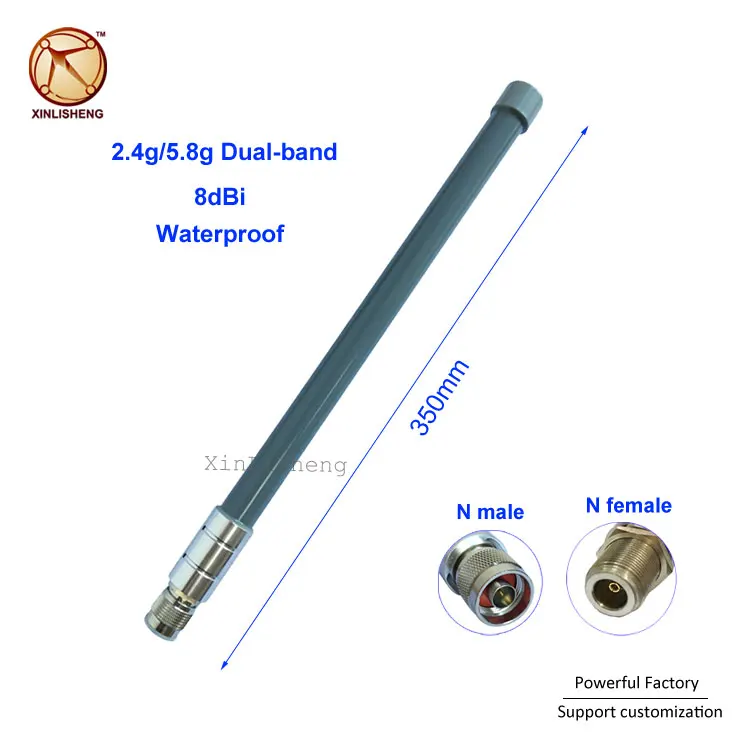 2.4g 5g 5.8g Dual band 8 dbi high gain omni antenna outdoor wifi fiberglass antennas for communications