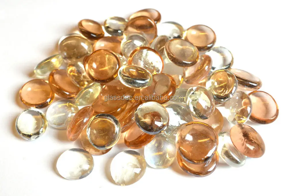 wholesale coloured bulk decorative flat Glass Pebbles for swimming pool vases