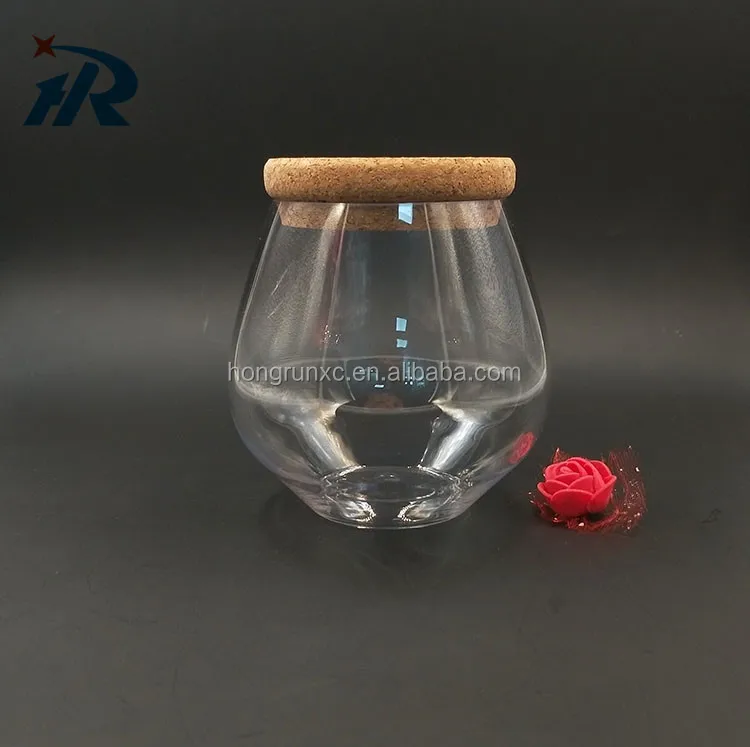 
Fancy plastic candy bottle with wooden lid 